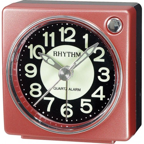 Rhythm(Japan) Red Plastic Imported Value Added Bell Alarm Clock