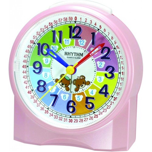 Rhythm(Japan) Pink Plastic Imported Basic Bell Alarm Clocks