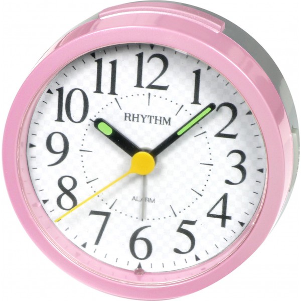 Rhythm Super Silent Alarm Clock Pink 9.2x9.2x5.0cm