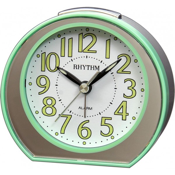 Rhythm(Japan) Metallic Green Snooze Beep Alarm Value Added Alarm Clock 8.8x8.1x3.8cm Rhythm(Japan) Metallic Green Snooze Beep Alarm Value Added Alarm Clock 8.8x8.1x3.8cm