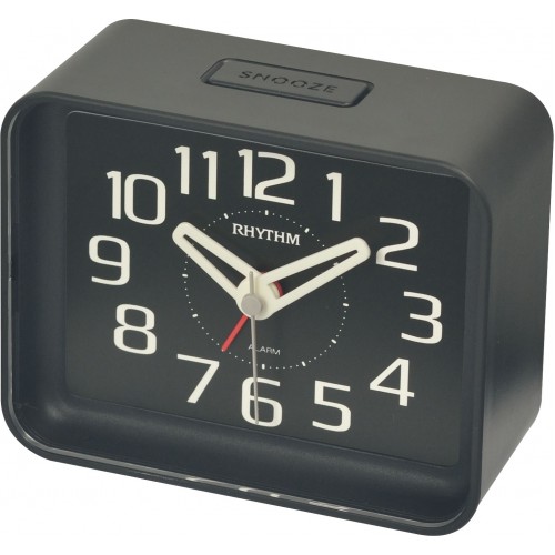 Rhythm (Japan) Plastic Clock Value Added Bell/Beep Alarm Table Clock, Numerals Dial, Plastic Case Analogue 8x7x3cms