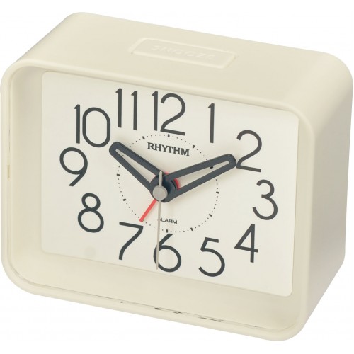 Rhythm (Japan) Plastic Clock Value Added Bell/Beep Alarm Table Clock, Numerals Dial, Plastic Case Analogue 8x7x3cms