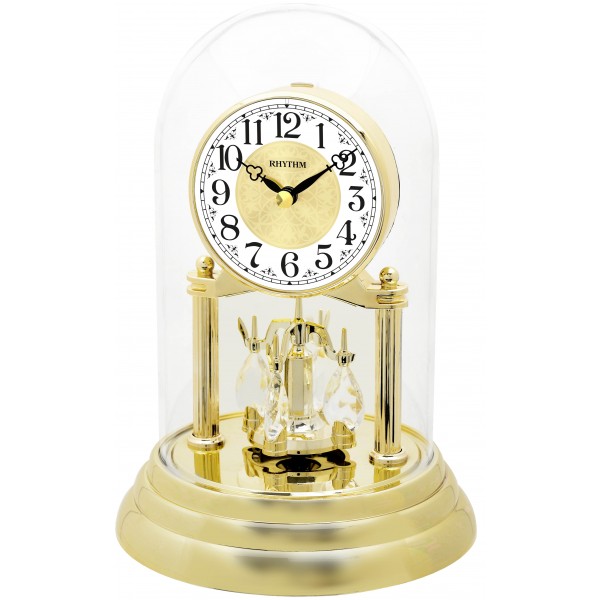 Rhythm(Japan) Gold Plastic Dome Glass Clock Rhythm(Japan) Gold Plastic Dome Glass Clock
