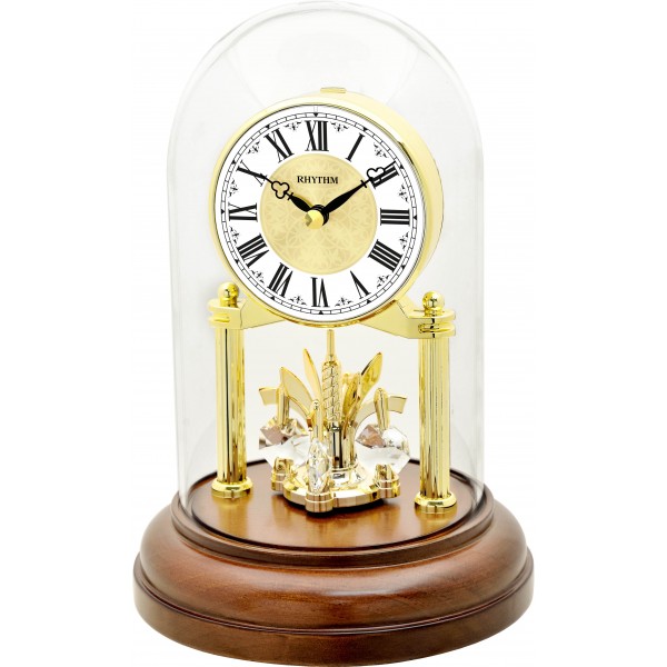 Rhythm(Japan) Gold Wood Dome Glass Clock Rhythm(Japan) Gold Wood Dome Glass Clock