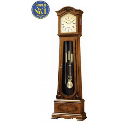 Rhythm (Japan) - 22 "Inch Height SIP(Sound In Place)Grandfather Clocks Wooden Wall Clock- 57x194x27Cm (Silent Movement, Silent Silky Brown Wooden Case)