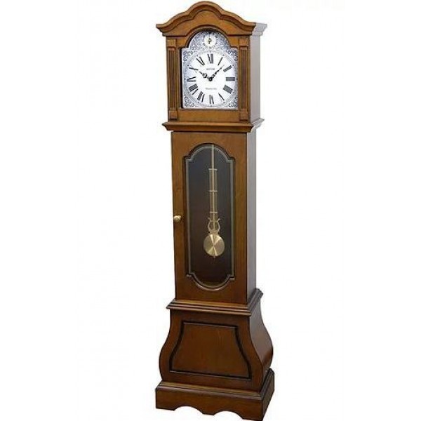 Rhythm (Japan) - 17 "Inch Height SIP(Sound In Place)Grandfather Clocks Wooden Wall Clock- 44x158x25.8Cm (Silent Movement, Silent Silky Brown Wooden Case)