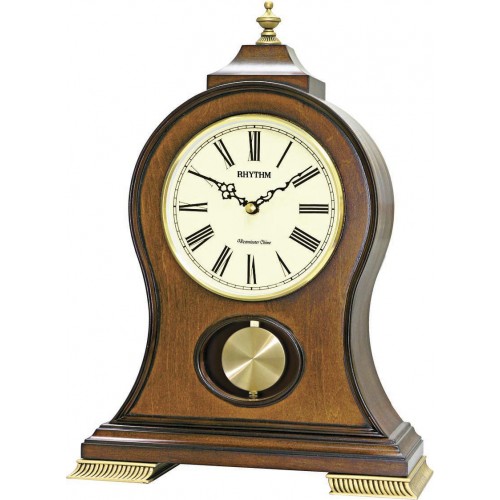 Rhythm(Japan) Brown Wood SIP(Sound in Place) Clocks