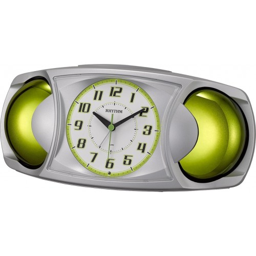 Rhythm (Japan) Plastic Clock Value Added Bell/Beep Alarm Table Clock, Numerals Dial, Plastic Case Analogue 27x12x11cms