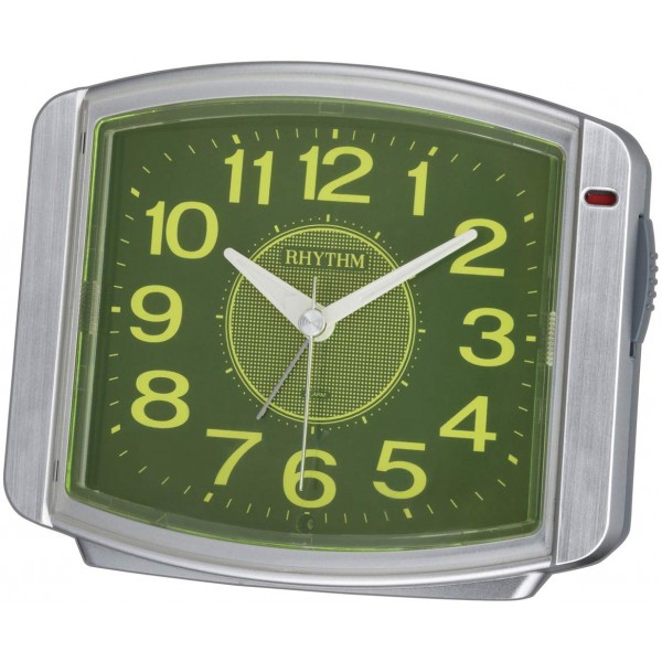 Rhythm (Japan) Plastic Clock Value Added Bell/Beep Alarm Table Clock, Numerals Dial, Plastic Case Analogue 13x11x7cms
