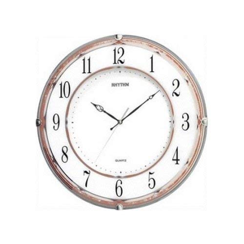 Rhythm (Japan) Pink Plastic Round Clock auto-off melodies at night, auto-calendar, Vesminster melody. Plastic Case Analogue ⌀35x35x5cms