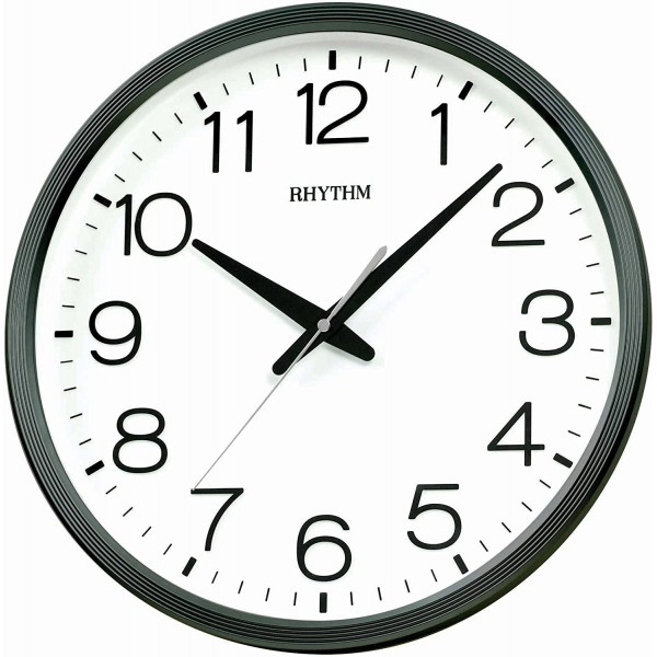 Rhythm (Japan) Plastic Round Clock Value Added Wall Clock 3D Numerals, Silent Silky Move, Injection Color Frame, Plastic Case Analogue ⌀36x36x5.0cms