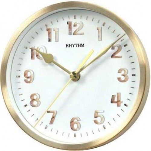 Rhythm (Japan) 3D Numerals, Metal Case, Wall & Table Type, Silent Silky Move Gold Case / Metal Case - Dimension - 16.1 x 16.1 x 3.8 / 335g