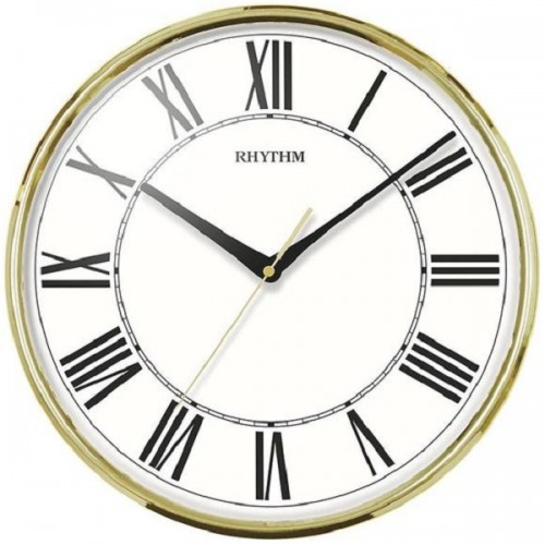 Rhythm (Japan) Plastic Case Silent Silky Move, Convex Glass, Gold Case/ Plastic Case Dimension - ?28.0x28.0x5.0cms / 635g