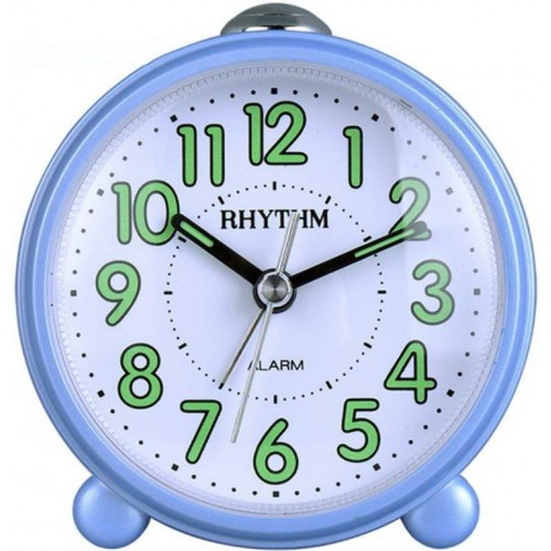 Rhythm (Japan) Plastic Case, Beep Alarm, Snooze, Light, Silent Silky Move, Blue Case Dimension - ?7.9x8.3x5.0cms / 80g