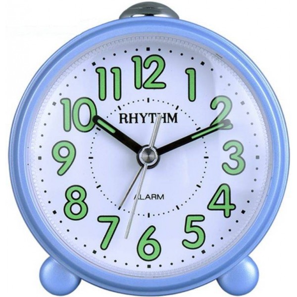 Rhythm (Japan) Plastic Case, Beep Alarm, Snooze, Light, Silent Silky Move, Blue Case Dimension - ?7.9x8.3x5.0cms / 80g