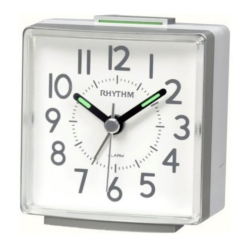 Rhythm (Japan) Plastic Case, 4 Steps Increasing, Beep Alarm, Silent Silky Move, Black Case Dimension - ?6.2x6.6x3.3cms / 65g