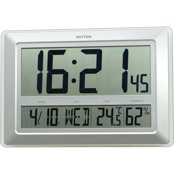Rhythm(Japan) Silver Plastic Imported BEEP Alarm, Snooze Clock