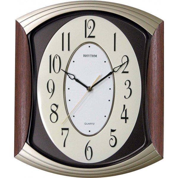 Rhythm Value Added Wall Clock 3D Numerals Woodgrain Case Silent Silky Move Rhythm Value Added Wall Clock 3D Numerals Woodgrain Case Silent Silky Move