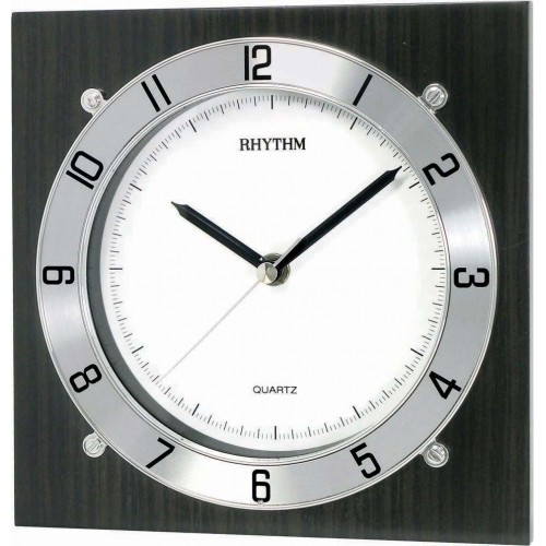 Rhythm Wooden Wall Clock Wall Or Table Type, Metal Dial Ring,Silent Silky Move Analog 