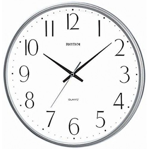 Rhythm Value Added Wall Clock Silent Silky Move Analog Silver