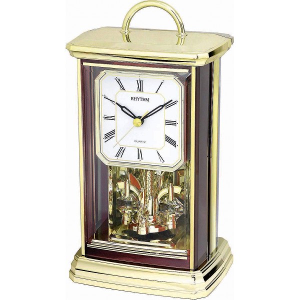 Rhythm (Japan) Rotating Type Pendulum, Plastic Case / Brown Case Clock Numerals, Silent Silky Move, Pearl Printing Dial Plastic Case ?14.3x25.5x10.1cms Rhythm (Japan) Rotating Type Pendulum, Plastic Case / Brown Case Clock Numerals, Silent Silky Move, Pearl Printing Dial Plastic Case ?14.3x25.5x10.1cms
