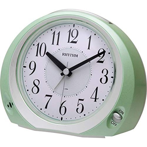 Rhythm - ( Japan) Plastic Case, 4 Steps Increasing Beep Alarm, Snooze, Led Light, Super Silent Move, Dimension - ( 14.5 x 12.3 x 6.7 cm)