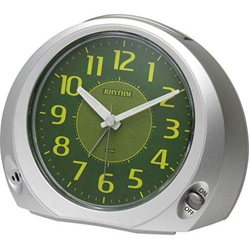 Rhythm(Japan) - Plastic Case, Super Silent Move, Led Light, Snooze, 4 Steps Increasing, Dimension - ( 14.5 x 12.3 x 6.7 cm)