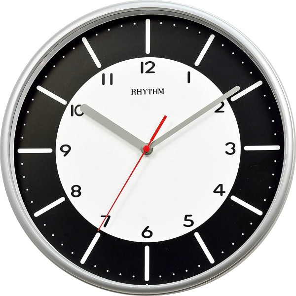 Rhythm (Japan) Plastic Round Clock Value Added Wall Clock 3D Numerals, Silent Silky Move Plastic Case Analogue ⌀31x31x5.0cms